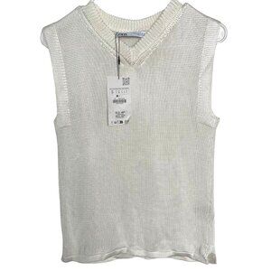 Zara Off-White Knit Tank | Size Small